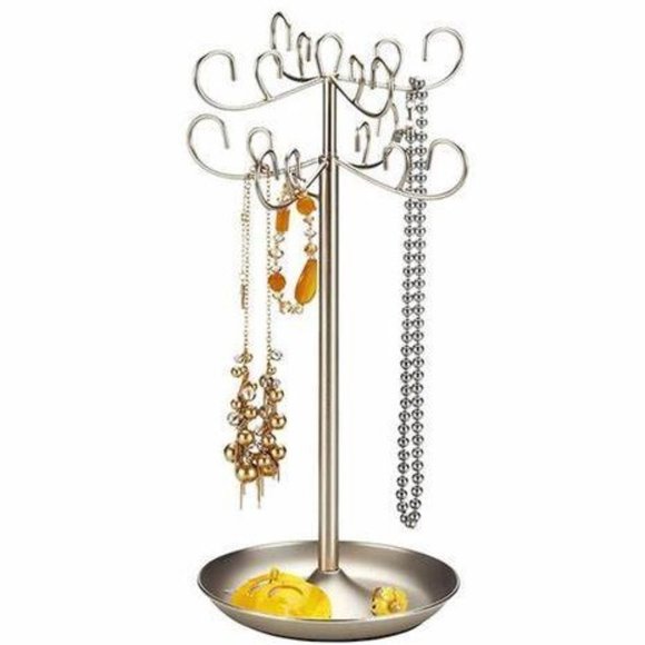 Umbra organizing 2-tier expandable adjustable Jewelry tree stand–Brushed… - Picture 2 of 9